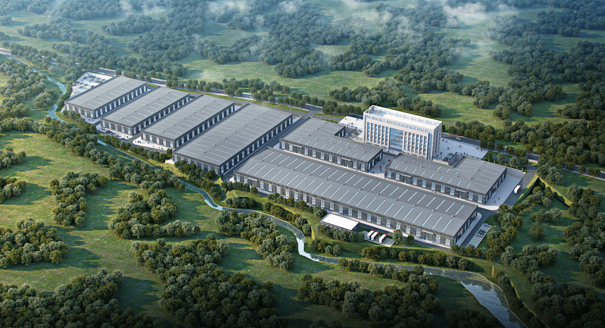 山西建投五建集团承建的隰县现代农业产业示范区农副产品加工园冰球突破项目正式开园投产